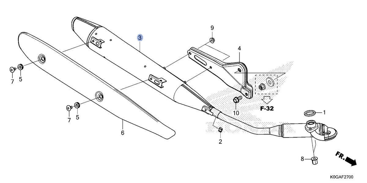 Honda OEM part 18300-K0G-T20