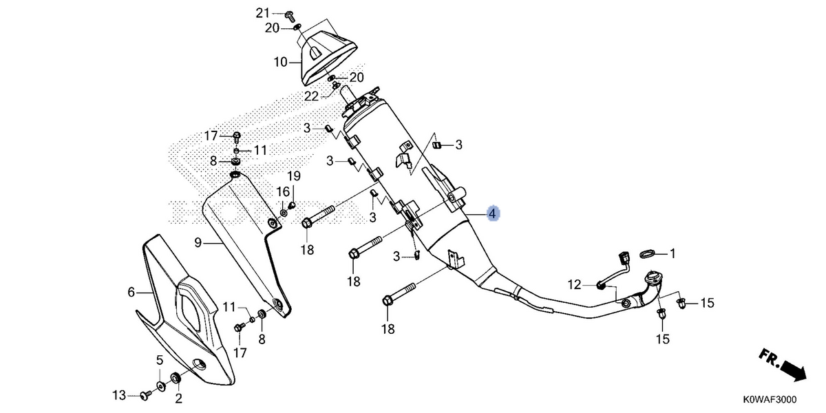 Honda OEM part 18300-K0W-AA0