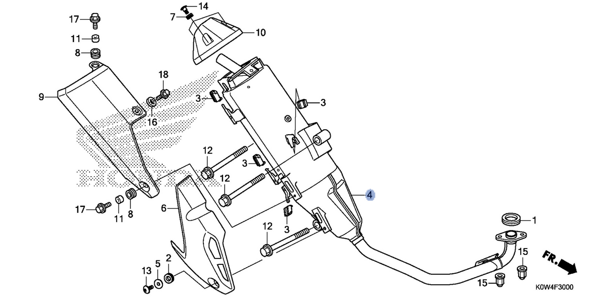 Honda OEM part 18300-K0W-T00