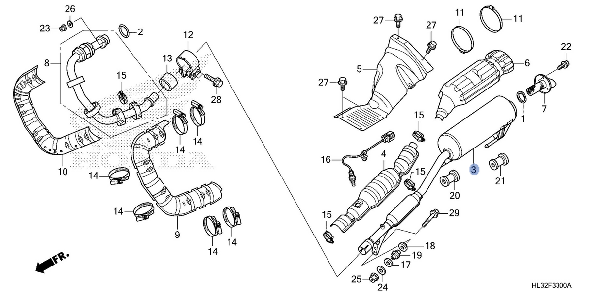 Honda OEM part 18310-HL3-BA0