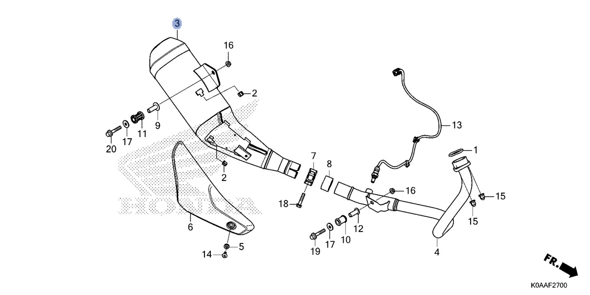 Honda OEM part 18310-K0A-AB0