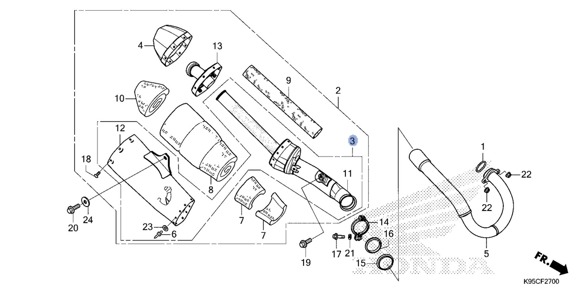 Honda OEM part 18310-K95-AG0