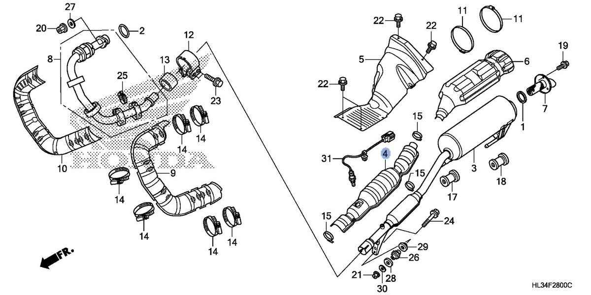 Honda OEM part 18311-HL3-A40