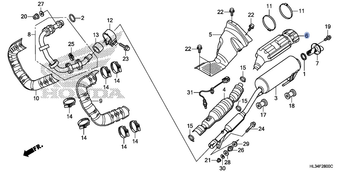 Honda OEM part 18313-HL3-A40