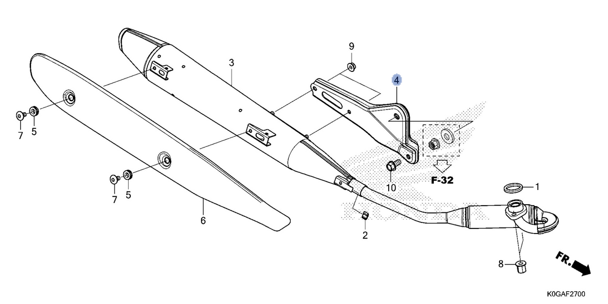Honda OEM part 18315-K0G-T30