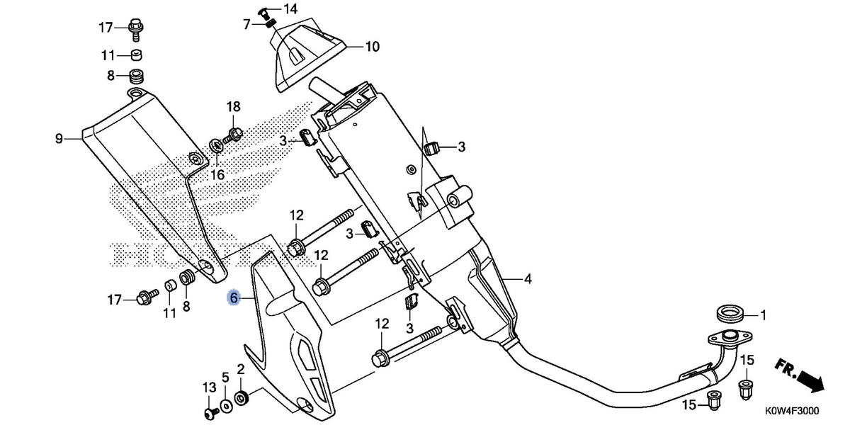 Honda OEM part 18318-K0W-N00