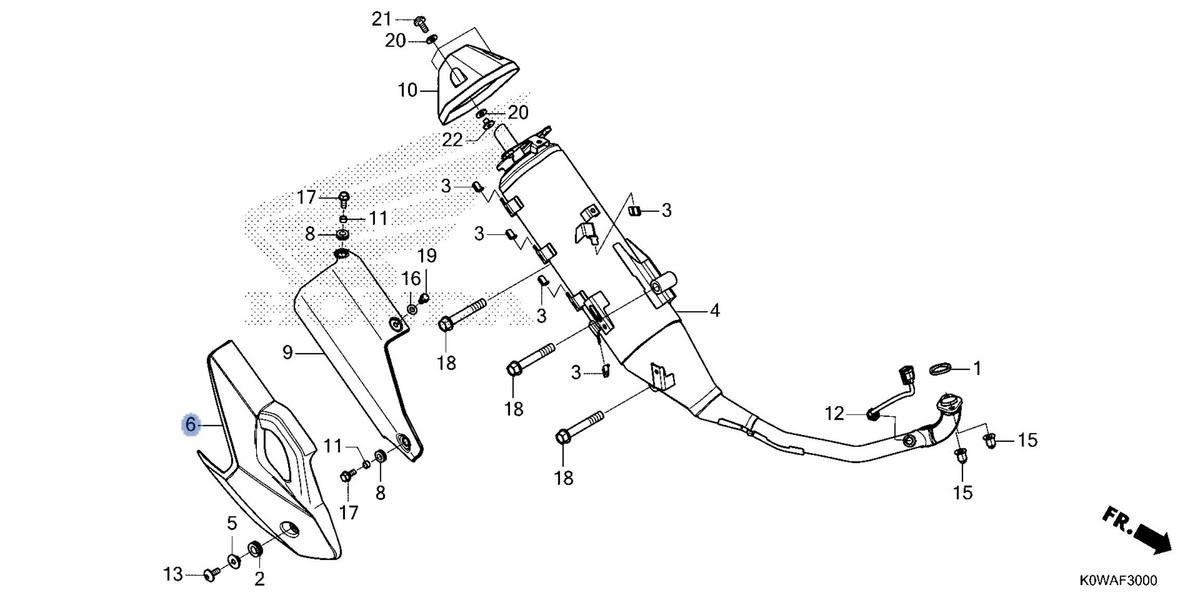 Honda OEM part 18318-K0W-NA0