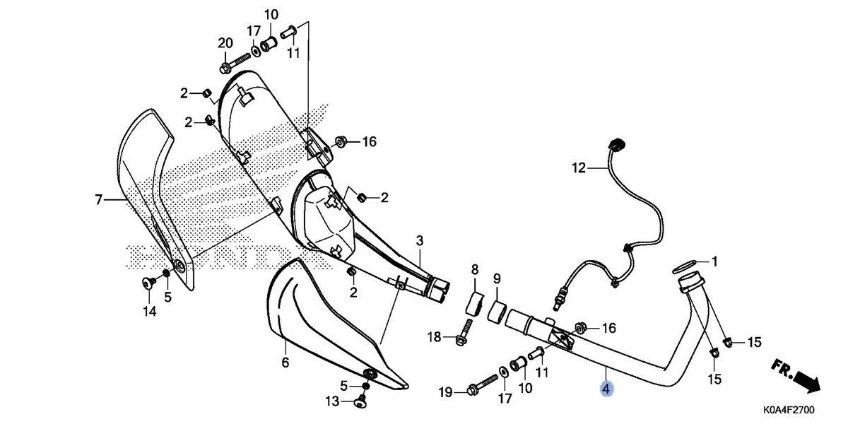 Honda OEM part 18320-K0A-E10