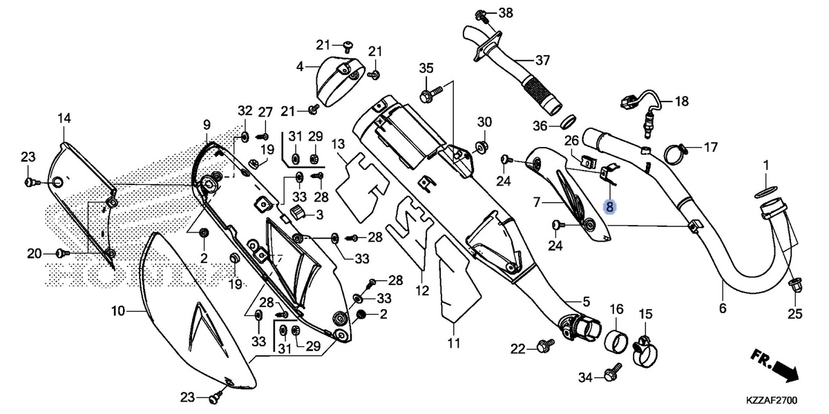 Honda OEM part 18327-KZZ-J00