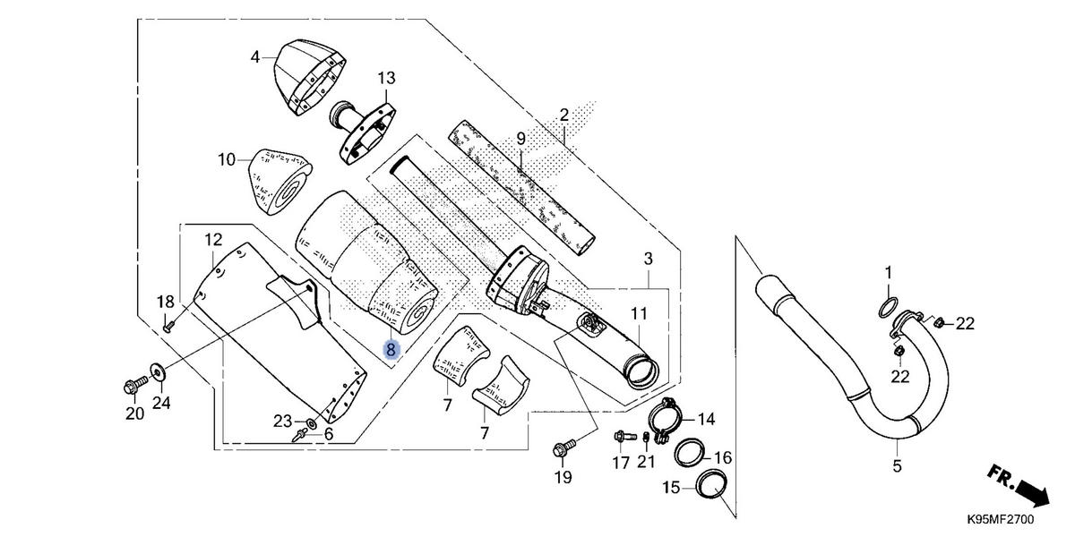 Honda OEM part 18334-K95-DG0