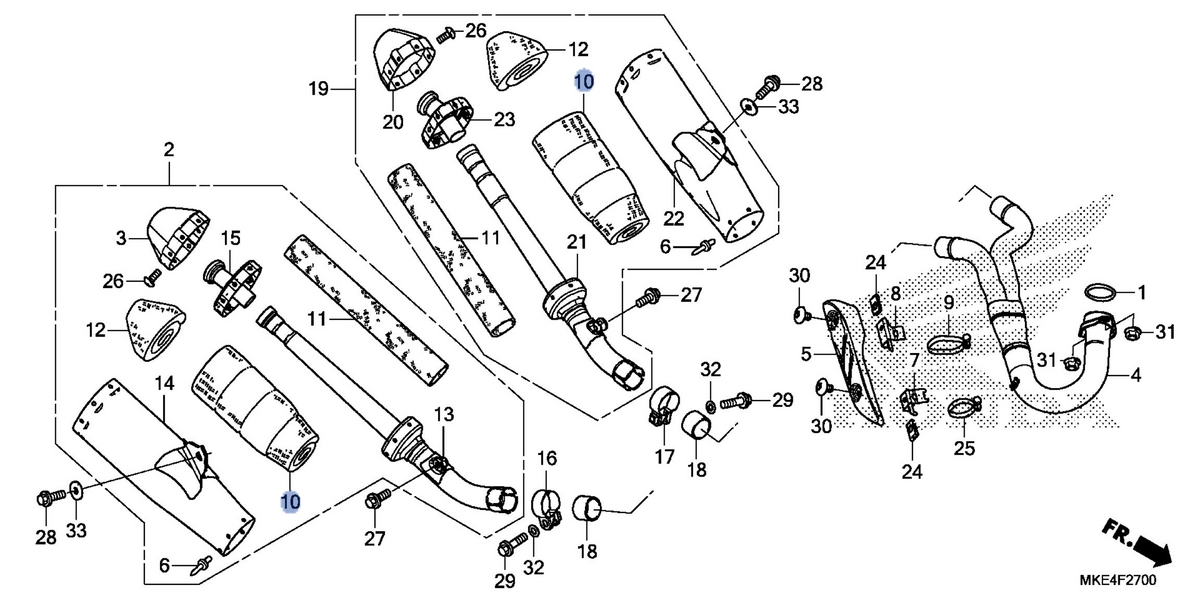 Honda OEM part 18334-MKE-A00