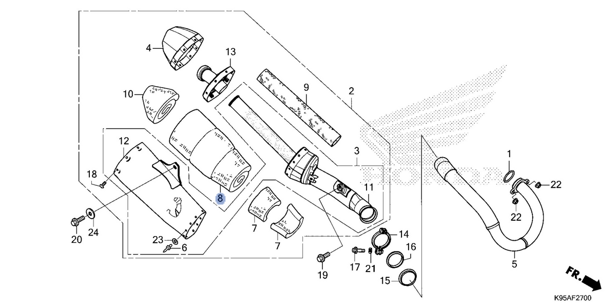 Honda OEM part 18334-MKE-AF0