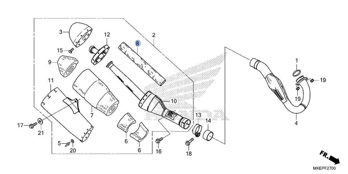 Honda OEM part 18337-MKE-DF0