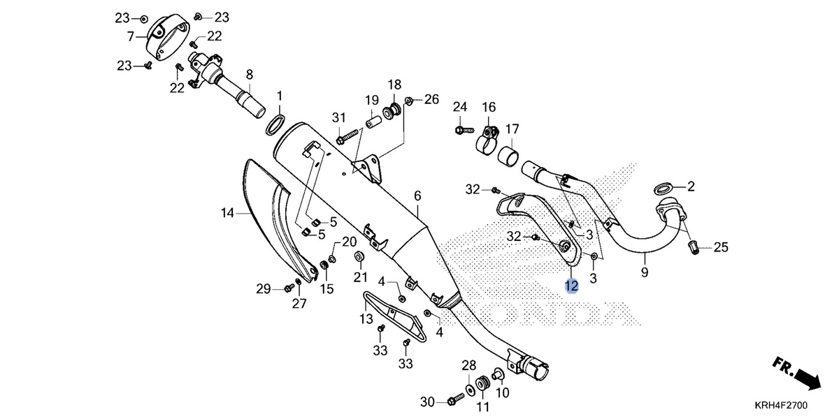 Honda OEM part 18345-KRH-J00ZA