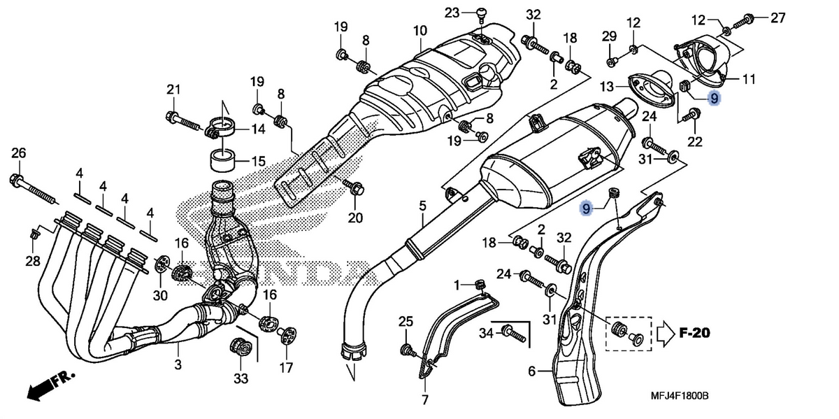 Honda OEM part 18345-MFJ-D00
