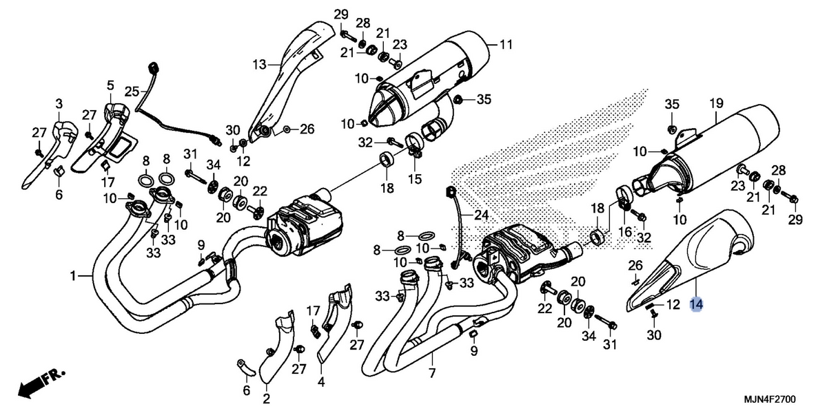 Honda OEM part 18354-MJN-A00