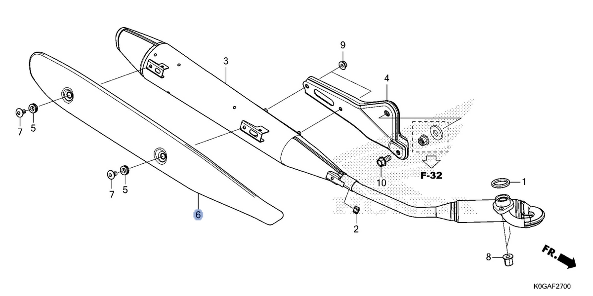 Honda OEM part 18355-K0G-T30