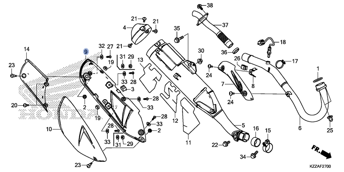 Honda OEM part 18355-KZZ-J00
