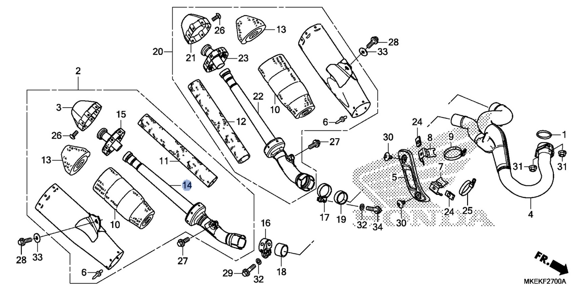 Honda OEM part 18360-MKE-A70