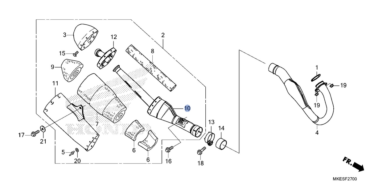 Honda OEM part 18360-MKE-BD0
