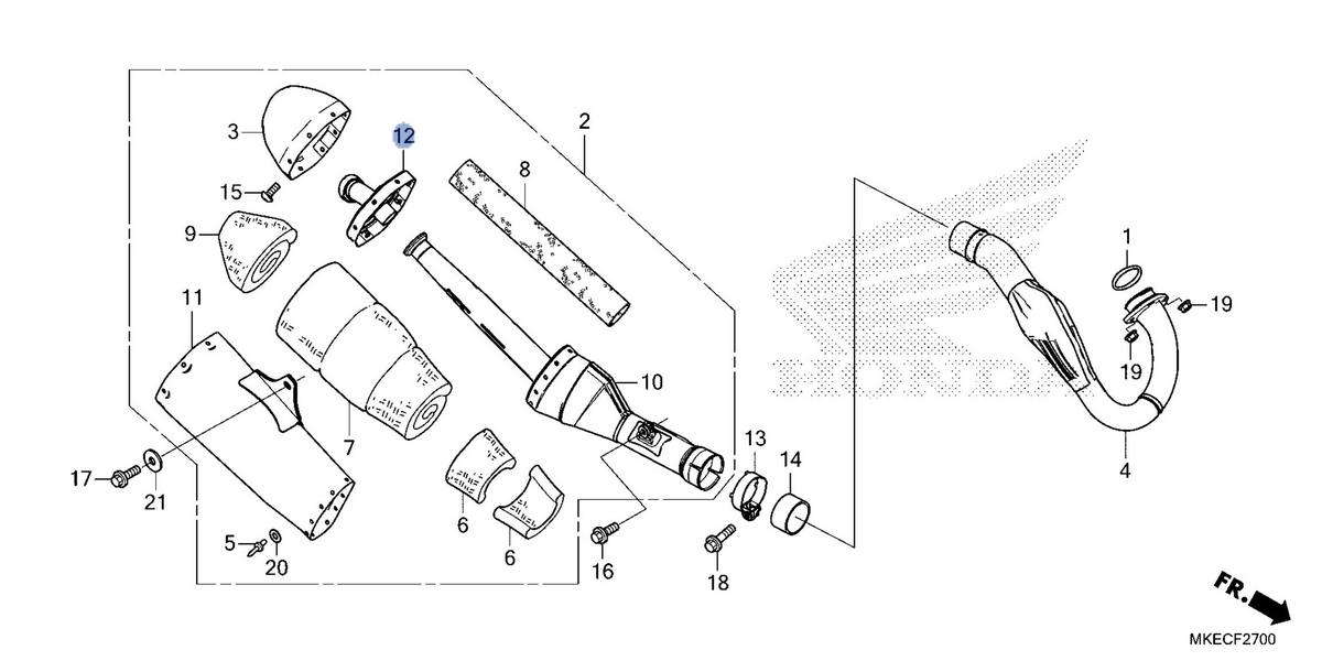 Honda OEM part 18362-MKE-AF0