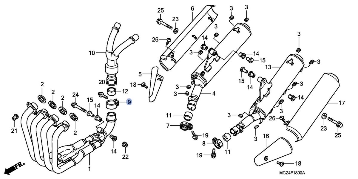 Honda OEM part 18376-MCF-003