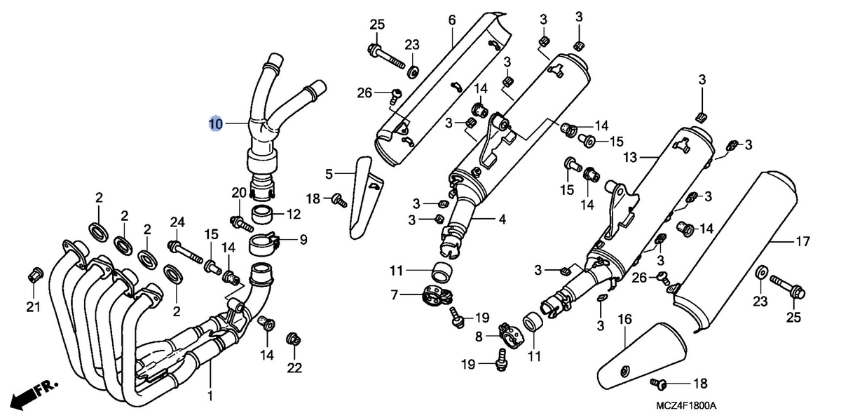 Honda OEM part 18380-MCZ-D13