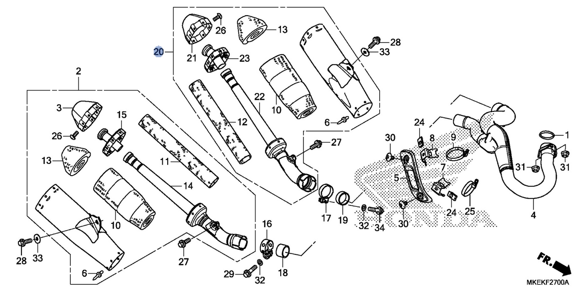 Honda OEM part 18400-MKE-A70