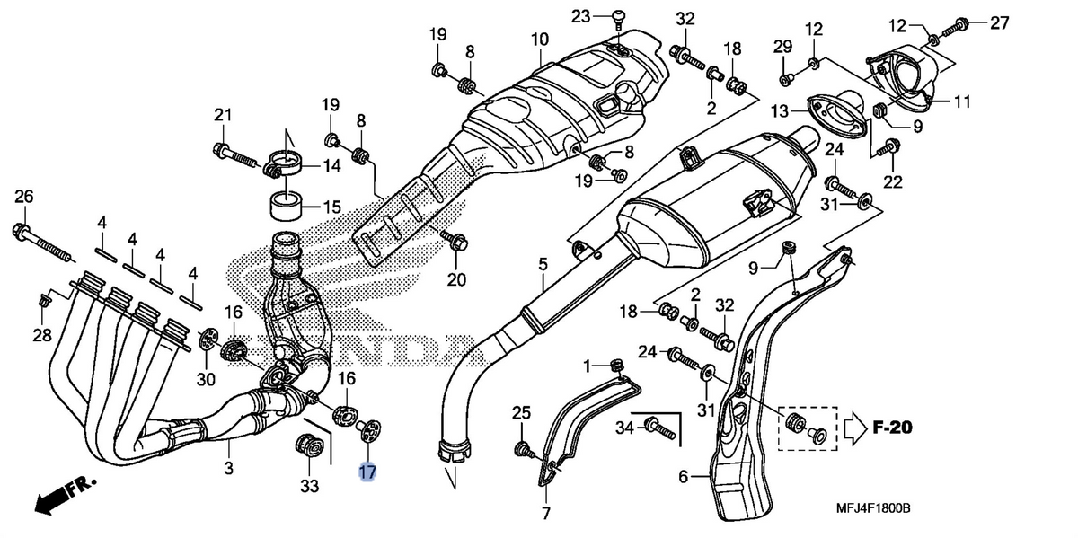Honda OEM part 18423-MFJ-D00