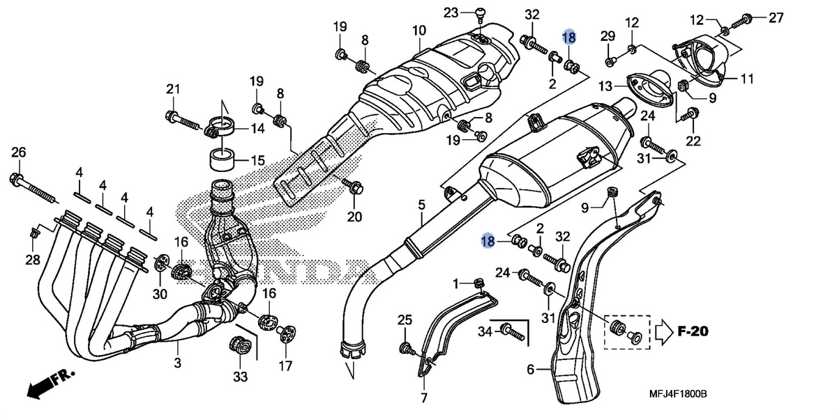 Honda OEM part 18424-MFJ-D00