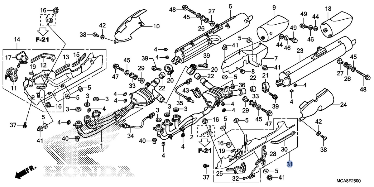 Honda OEM part 18430-MCA-A70ZB