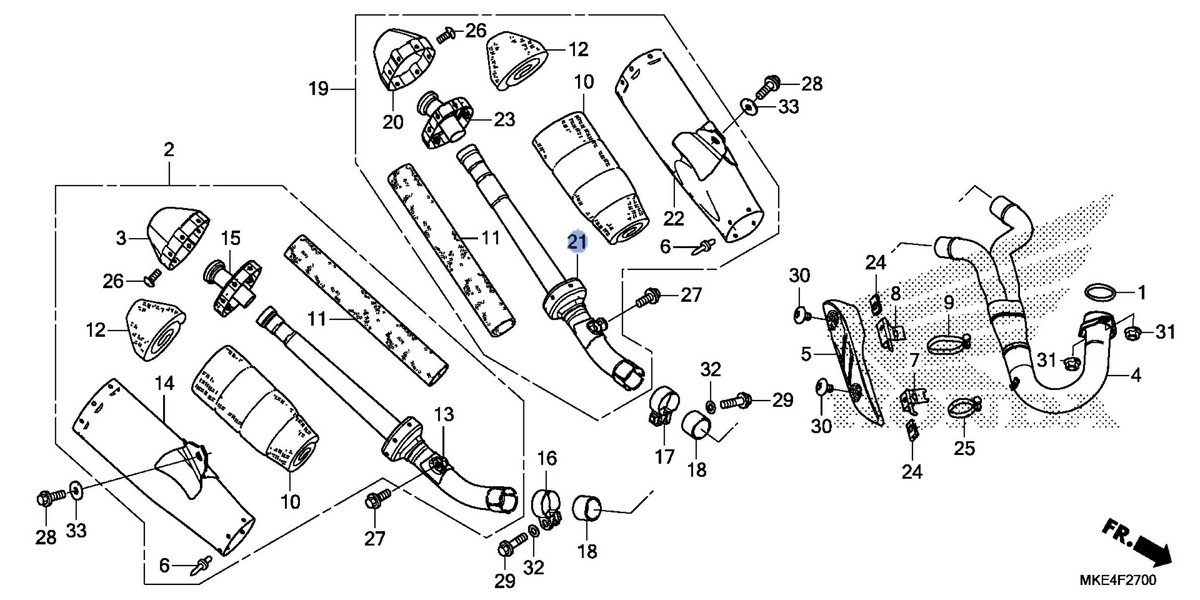 Honda OEM part 18460-MKE-A00