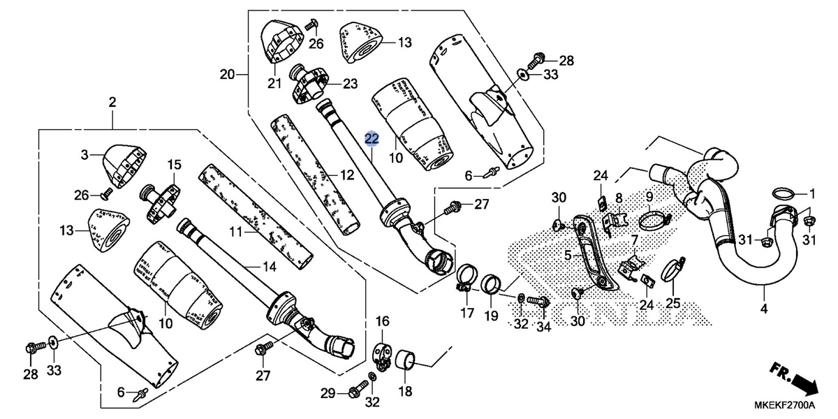 Honda OEM part 18460-MKE-A70