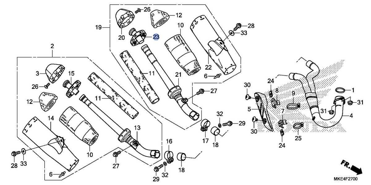 Honda OEM part 18462-MKE-A00