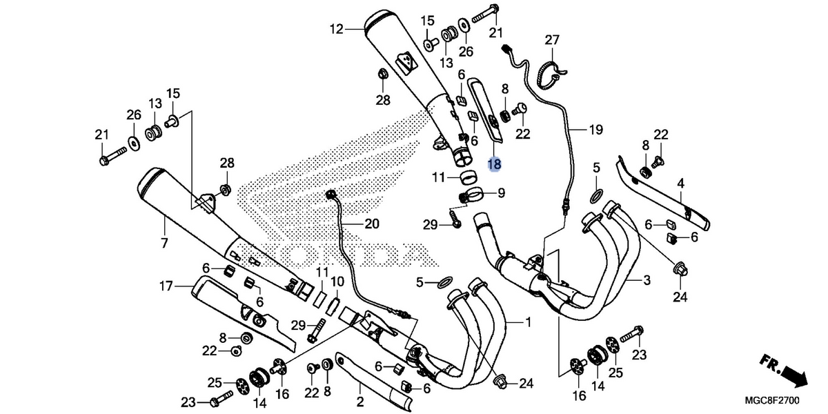 Honda OEM part 18525-MGC-JB1