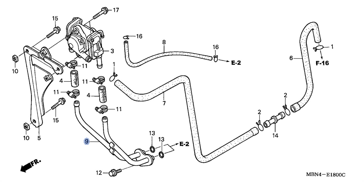 Honda OEM part 18640-MBN-770