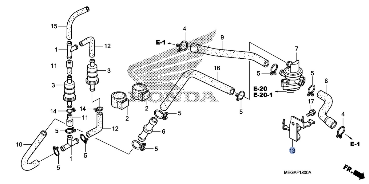 Honda OEM part 18660-MFE-670
