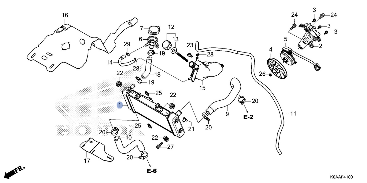 Honda OEM part 19010-K0A-DB1