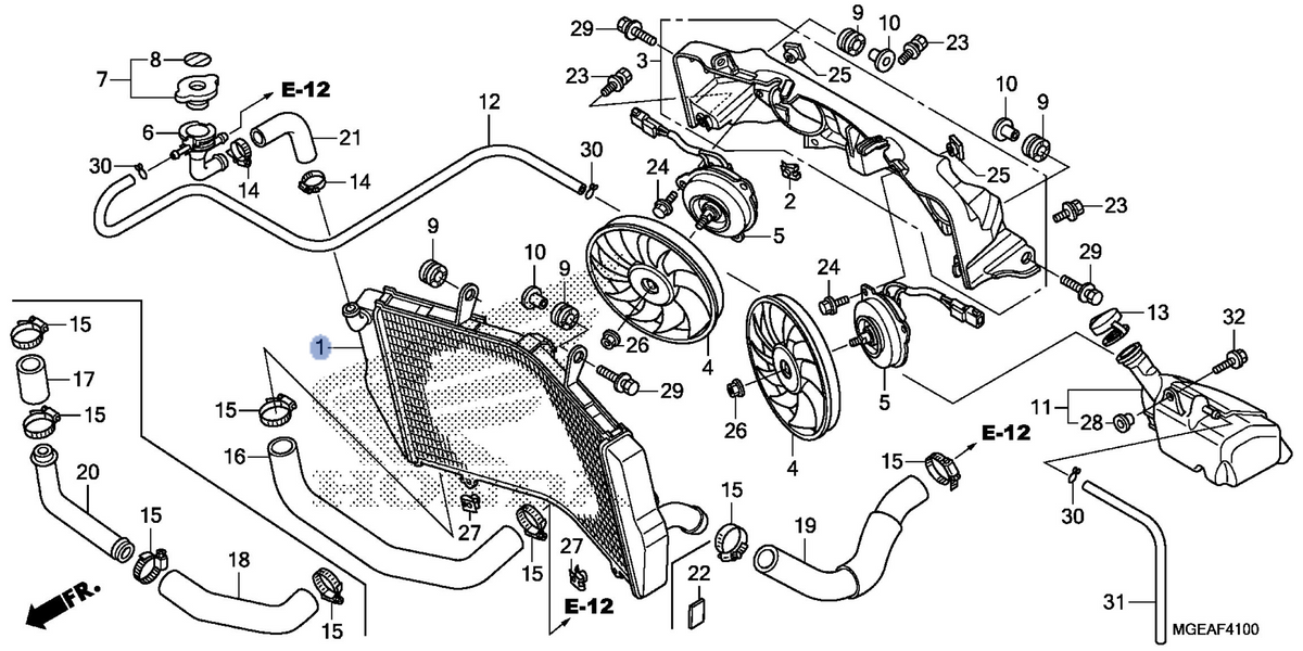 Honda OEM part 19010-MGE-D01