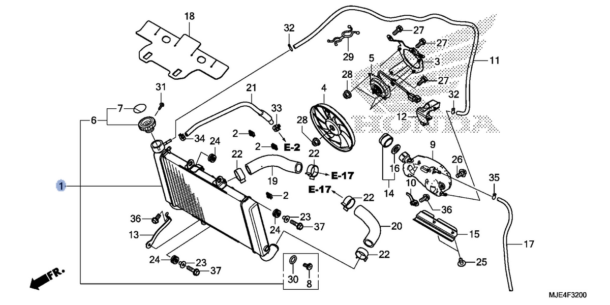 Honda OEM part 19010-MJE-305
