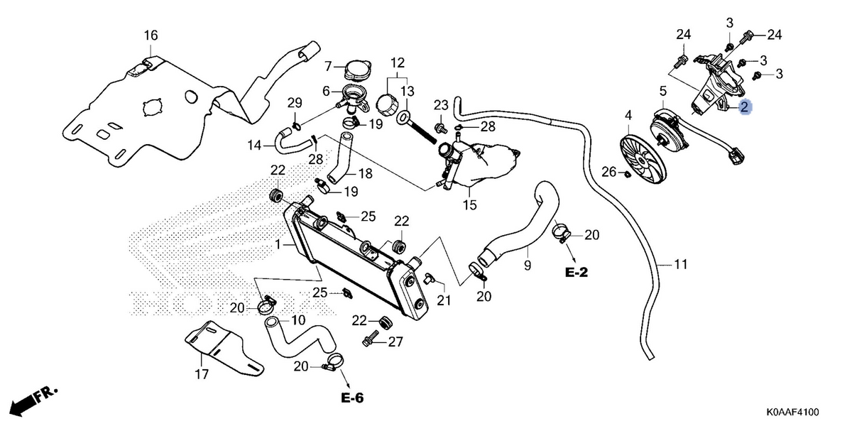 Honda OEM part 19015-K0A-DB1