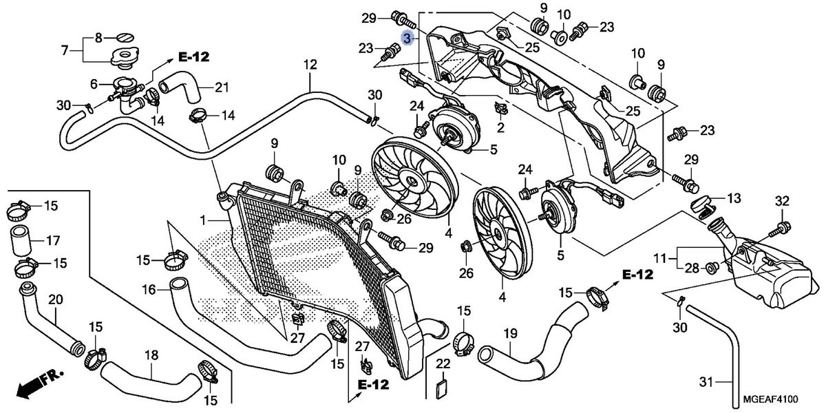 Honda OEM part 19015-MGE-305
