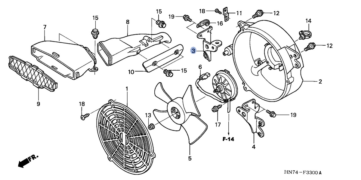 Honda OEM part 19018-HN7-000