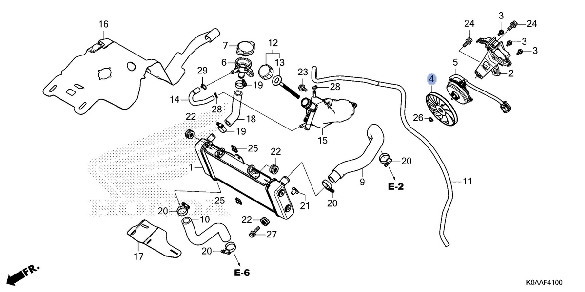 Honda OEM part 19020-K0A-DB1
