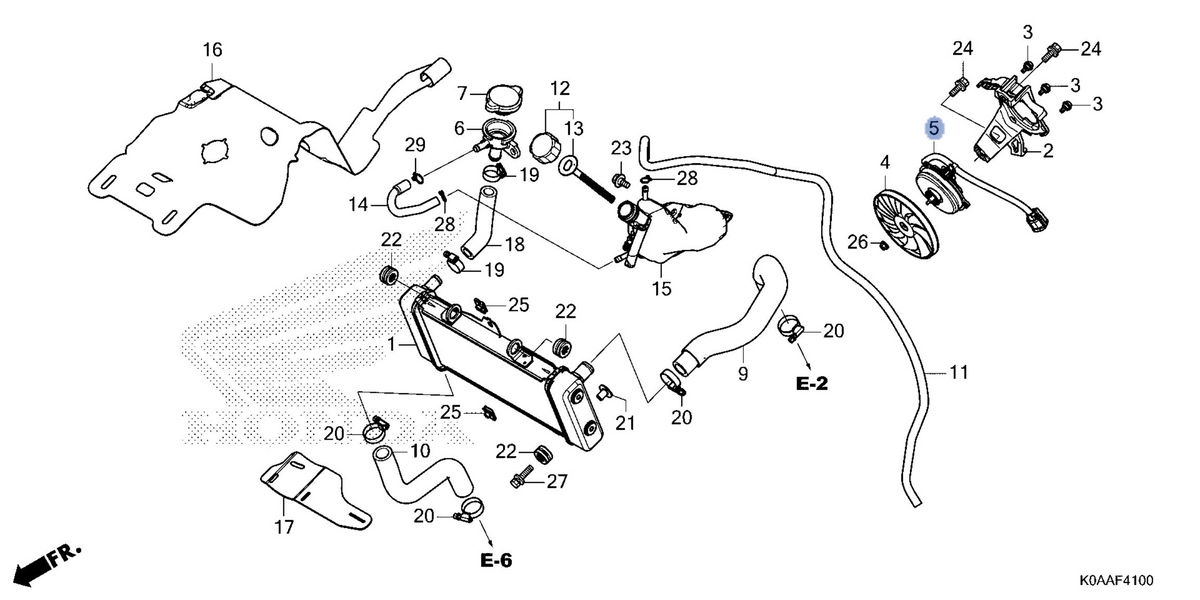 Honda OEM part 19030-K0A-DB1