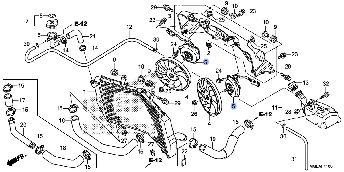 Honda OEM part 19030-MGE-003