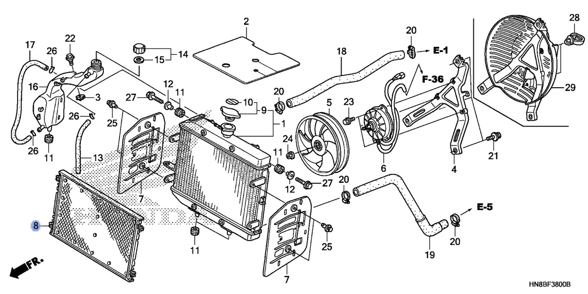 Honda OEM part 19035-HN8-000