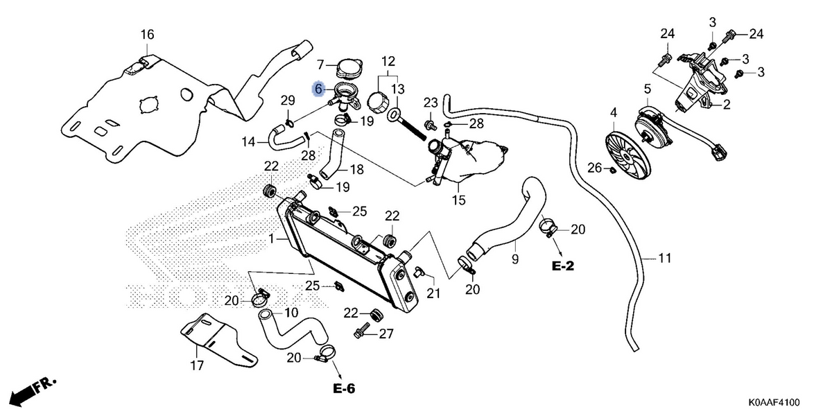 Honda OEM part 19035-K0A-DB1