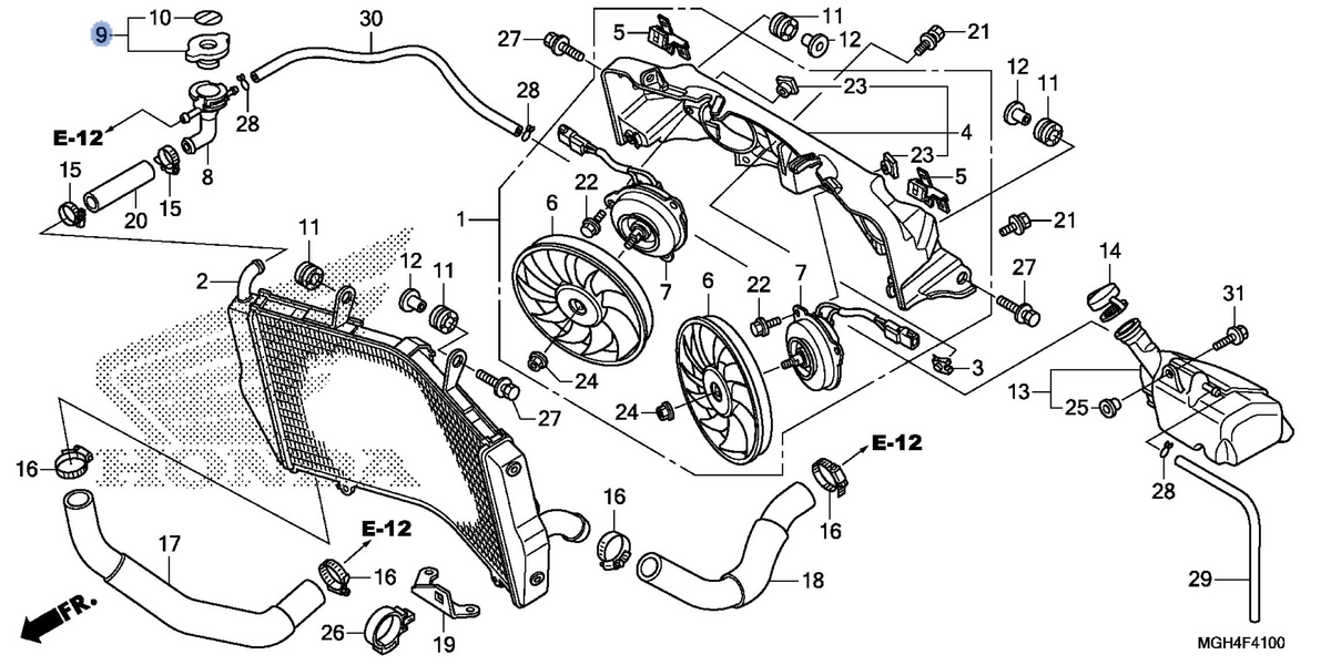 Honda OEM part 19037-KVB-902