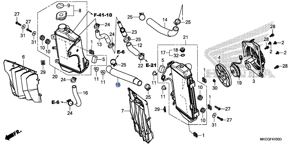 Honda OEM part 19064-MKE-A50